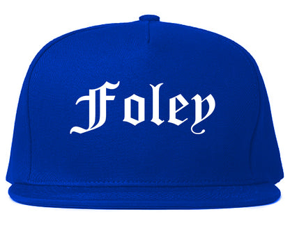 Foley Alabama AL Old English Mens Snapback Hat Royal Blue