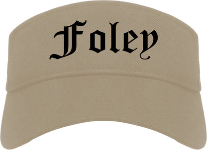Foley Alabama AL Old English Mens Visor Cap Hat Khaki
