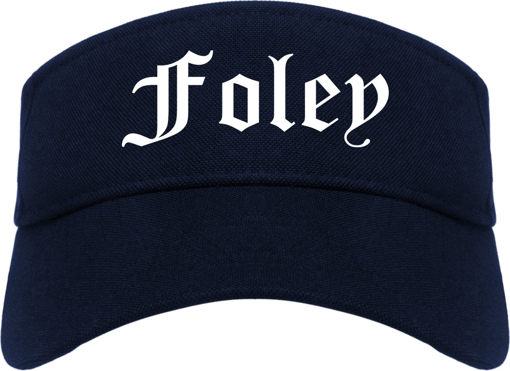 Foley Alabama AL Old English Mens Visor Cap Hat Navy Blue