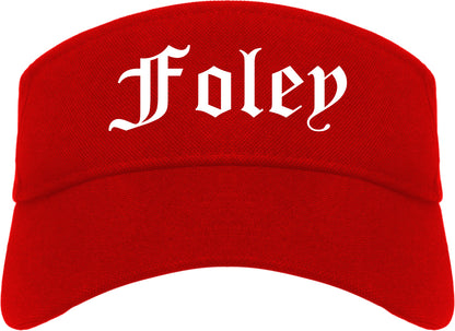 Foley Alabama AL Old English Mens Visor Cap Hat Red