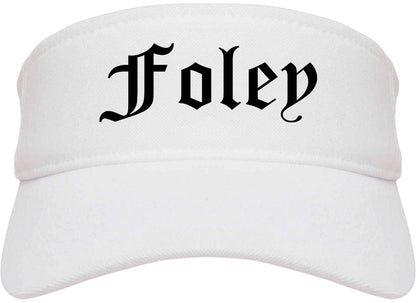 Foley Alabama AL Old English Mens Visor Cap Hat White