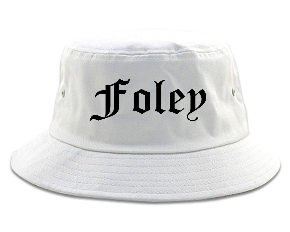 Foley Alabama AL Old English Mens Bucket Hat White
