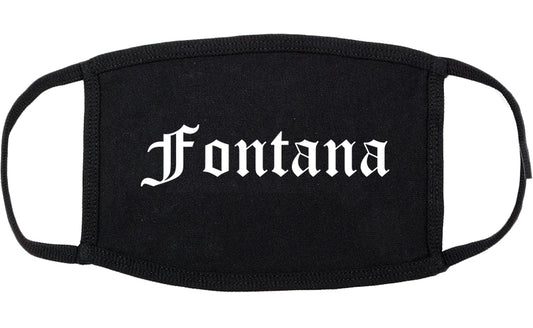 Fontana California CA Old English Cotton Face Mask Black