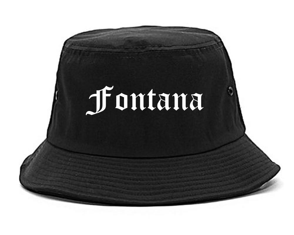 Fontana California CA Old English Mens Bucket Hat Black