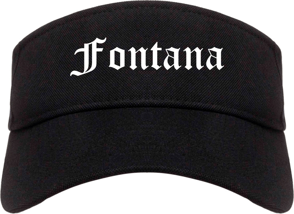 Fontana California CA Old English Mens Visor Cap Hat Black