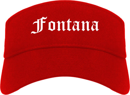 Fontana California CA Old English Mens Visor Cap Hat Red