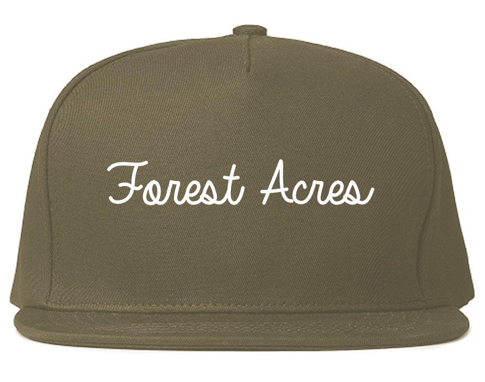 Forest Acres South Carolina SC Script Mens Snapback Hat Grey