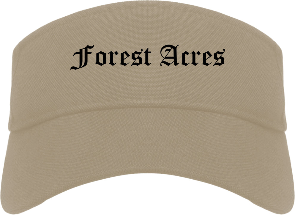 Forest Acres South Carolina SC Old English Mens Visor Cap Hat Khaki