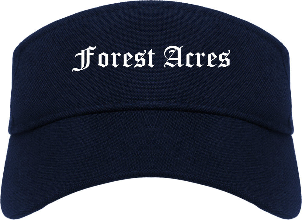 Forest Acres South Carolina SC Old English Mens Visor Cap Hat Navy Blue