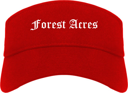Forest Acres South Carolina SC Old English Mens Visor Cap Hat Red