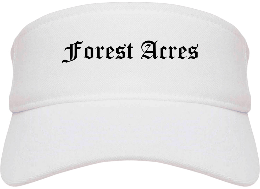 Forest Acres South Carolina SC Old English Mens Visor Cap Hat White