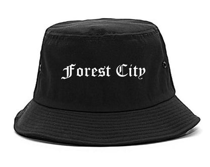 Forest City North Carolina NC Old English Mens Bucket Hat Black