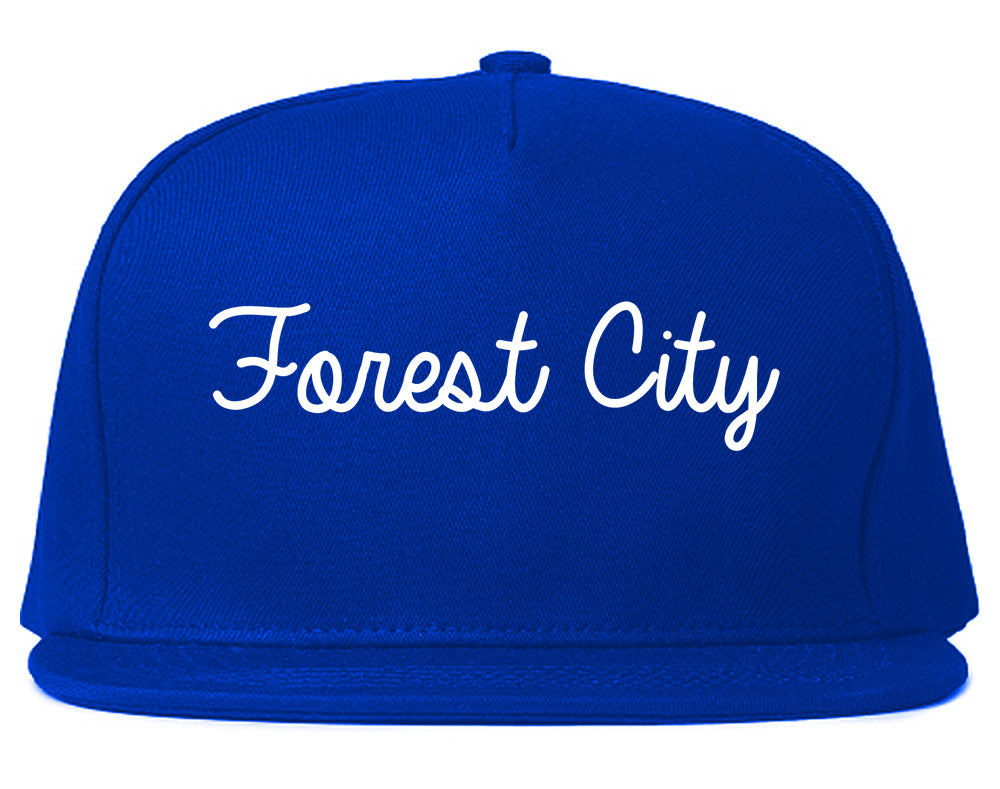 Forest City North Carolina NC Script Mens Snapback Hat Royal Blue