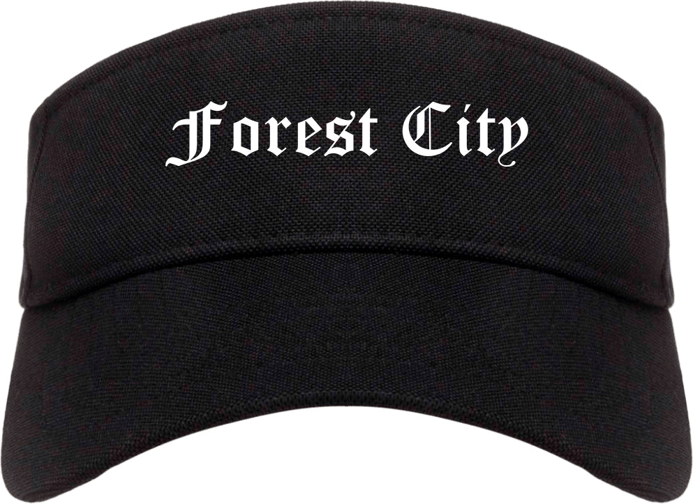 Forest City North Carolina NC Old English Mens Visor Cap Hat Black