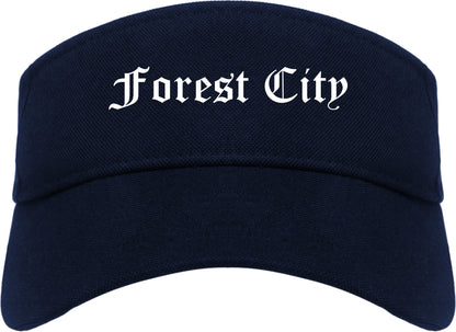 Forest City North Carolina NC Old English Mens Visor Cap Hat Navy Blue
