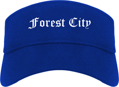Forest City North Carolina NC Old English Mens Visor Cap Hat Royal Blue