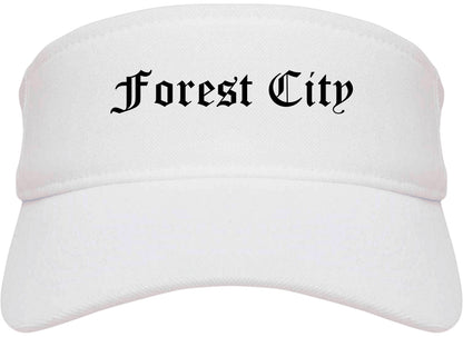 Forest City North Carolina NC Old English Mens Visor Cap Hat White