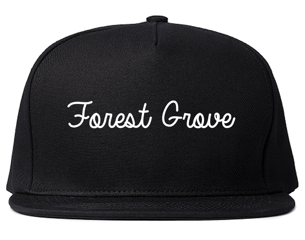 Forest Grove Oregon OR Script Mens Snapback Hat Black