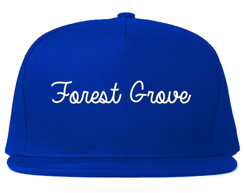 Forest Grove Oregon OR Script Mens Snapback Hat Royal Blue