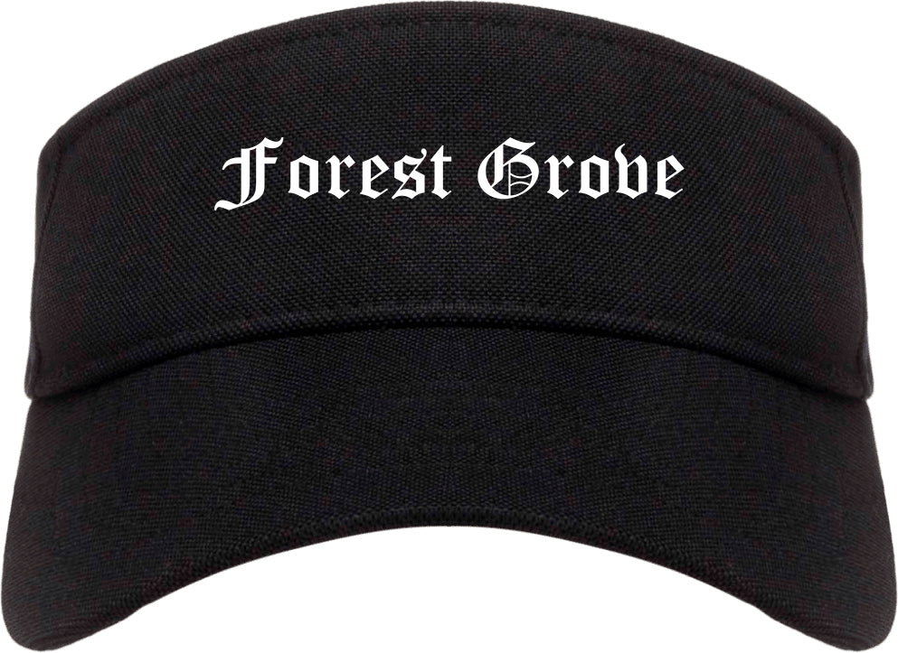 Forest Grove Oregon OR Old English Mens Visor Cap Hat Black