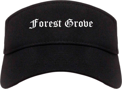Forest Grove Oregon OR Old English Mens Visor Cap Hat Black