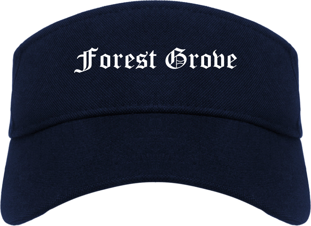 Forest Grove Oregon OR Old English Mens Visor Cap Hat Navy Blue