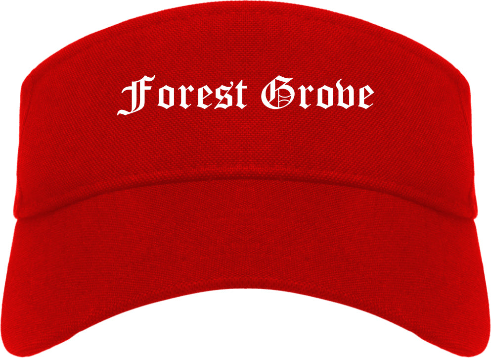 Forest Grove Oregon OR Old English Mens Visor Cap Hat Red