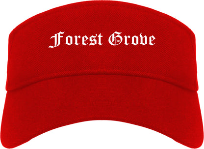 Forest Grove Oregon OR Old English Mens Visor Cap Hat Red