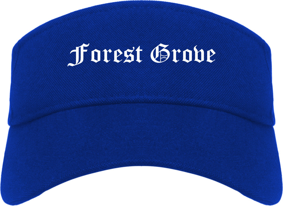 Forest Grove Oregon OR Old English Mens Visor Cap Hat Royal Blue