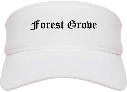 Forest Grove Oregon OR Old English Mens Visor Cap Hat White