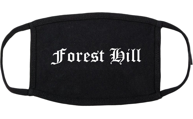Forest Hill Texas TX Old English Cotton Face Mask Black