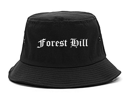 Forest Hill Texas TX Old English Mens Bucket Hat Black