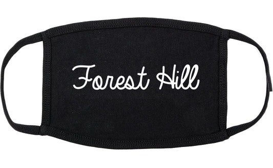 Forest Hill Texas TX Script Cotton Face Mask Black