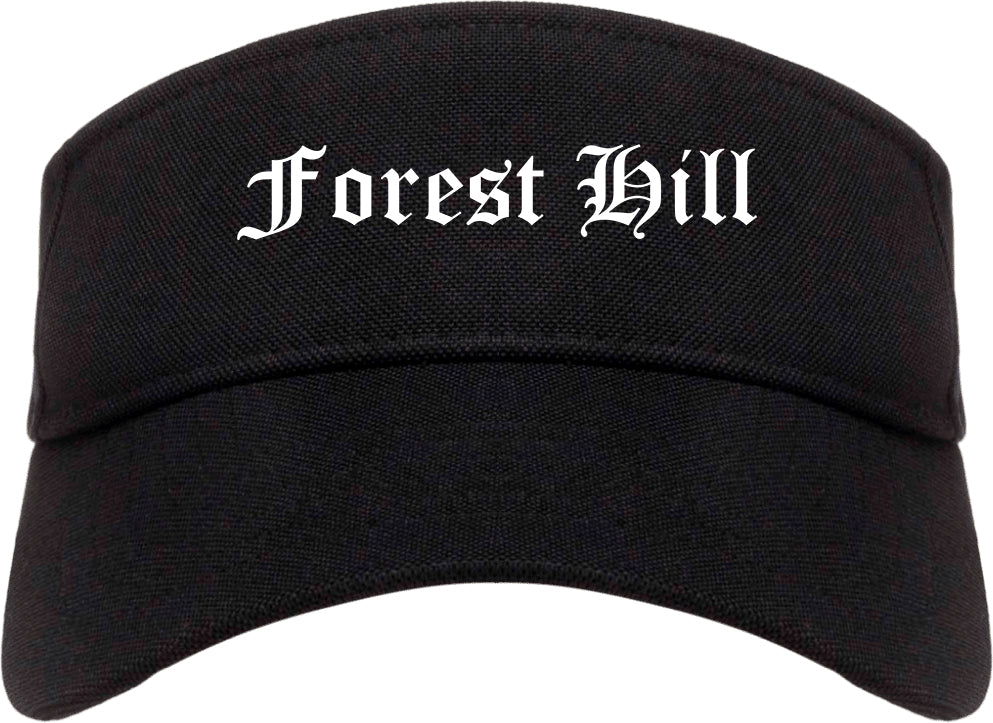 Forest Hill Texas TX Old English Mens Visor Cap Hat Black
