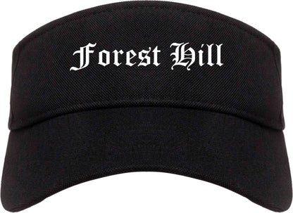 Forest Hill Texas TX Old English Mens Visor Cap Hat Black
