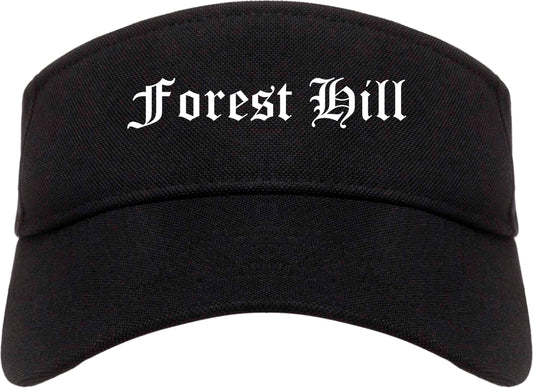 Forest Hill Texas TX Old English Mens Visor Cap Hat Black