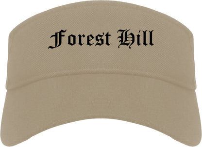 Forest Hill Texas TX Old English Mens Visor Cap Hat Khaki