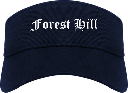 Forest Hill Texas TX Old English Mens Visor Cap Hat Navy Blue