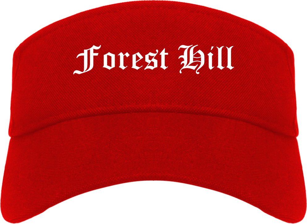 Forest Hill Texas TX Old English Mens Visor Cap Hat Red