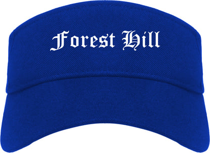 Forest Hill Texas TX Old English Mens Visor Cap Hat Royal Blue