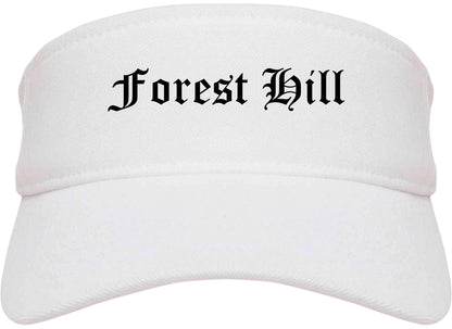 Forest Hill Texas TX Old English Mens Visor Cap Hat White