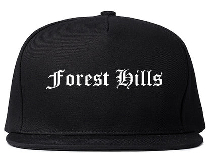 Forest Hills Pennsylvania PA Old English Mens Snapback Hat Black