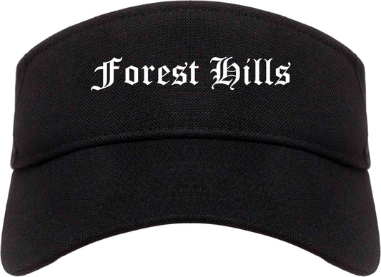 Forest Hills Pennsylvania PA Old English Mens Visor Cap Hat Black