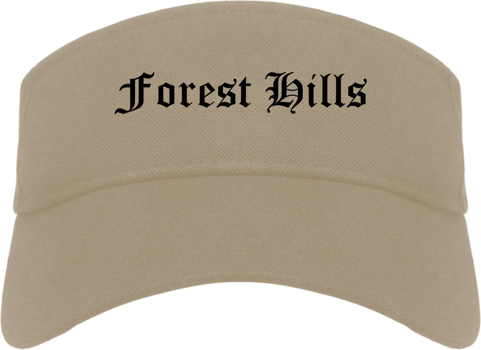 Forest Hills Pennsylvania PA Old English Mens Visor Cap Hat Khaki