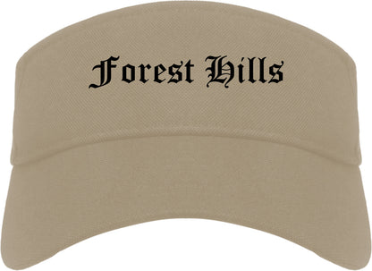 Forest Hills Pennsylvania PA Old English Mens Visor Cap Hat Khaki