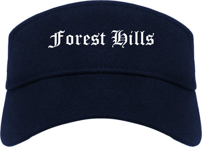 Forest Hills Pennsylvania PA Old English Mens Visor Cap Hat Navy Blue