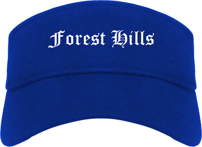 Forest Hills Pennsylvania PA Old English Mens Visor Cap Hat Royal Blue