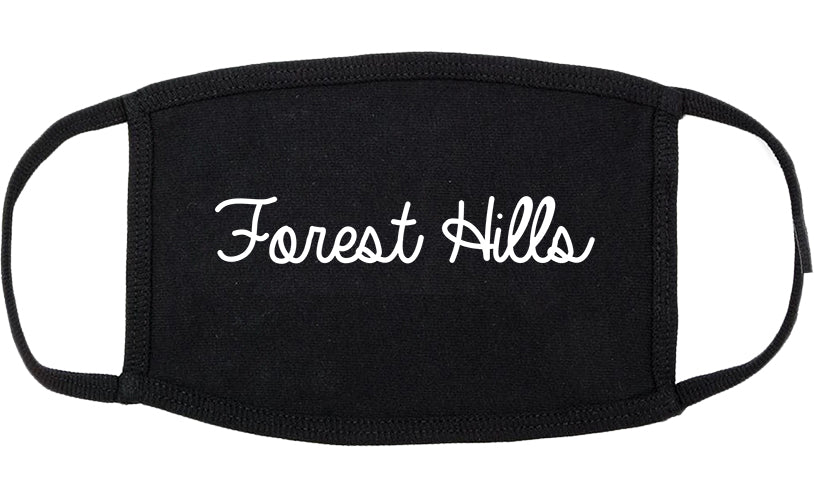 Forest Hills Tennessee TN Script Cotton Face Mask Black