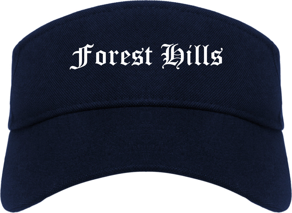 Forest Hills Tennessee TN Old English Mens Visor Cap Hat Navy Blue