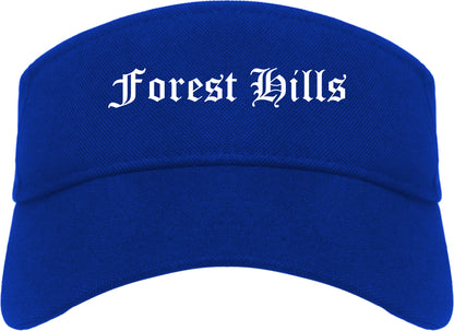 Forest Hills Tennessee TN Old English Mens Visor Cap Hat Royal Blue